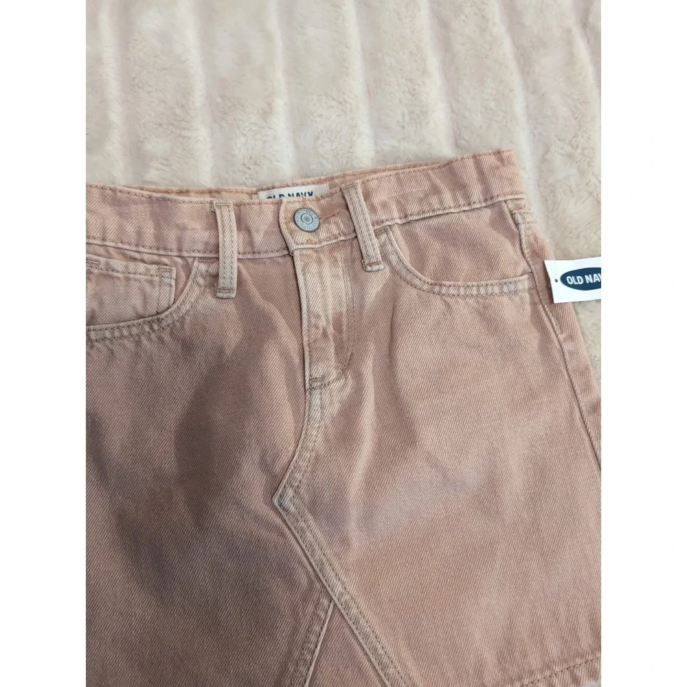 Old Navy NWT Girl's Pink Denim Cotton Mini‎ Skirt Size Small